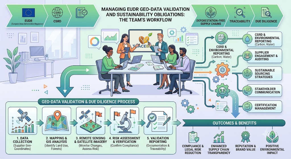 Sustainability team managing multiple EU regulations alongside EUDR